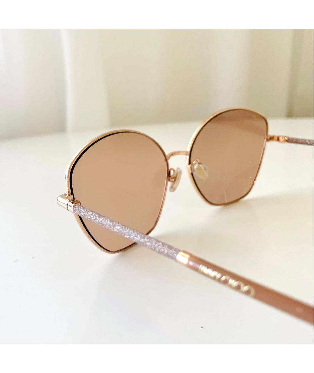 JIMMY CHOO Розовые металлические солнцезащитные очки, фото 4