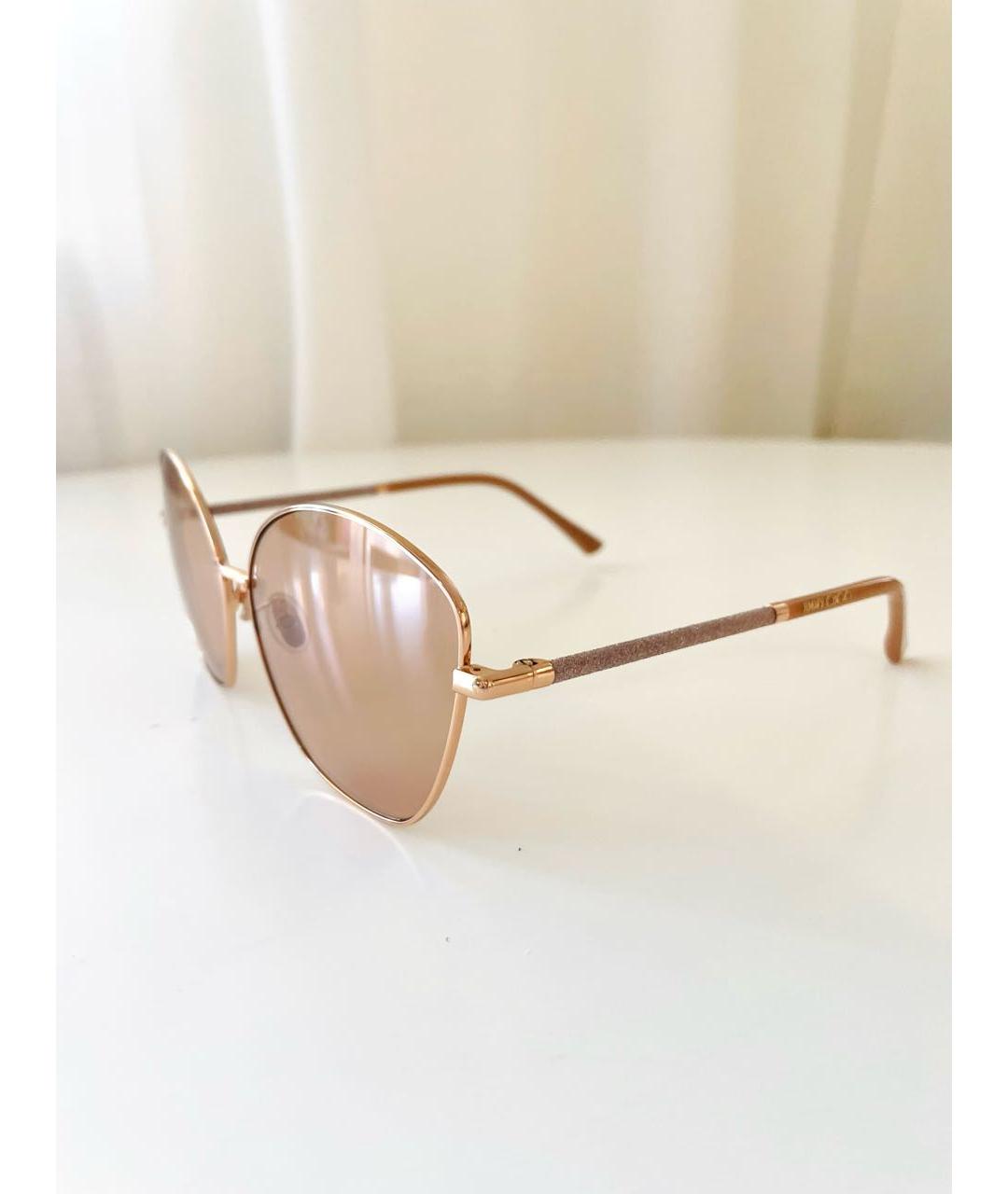 JIMMY CHOO Розовые металлические солнцезащитные очки, фото 3