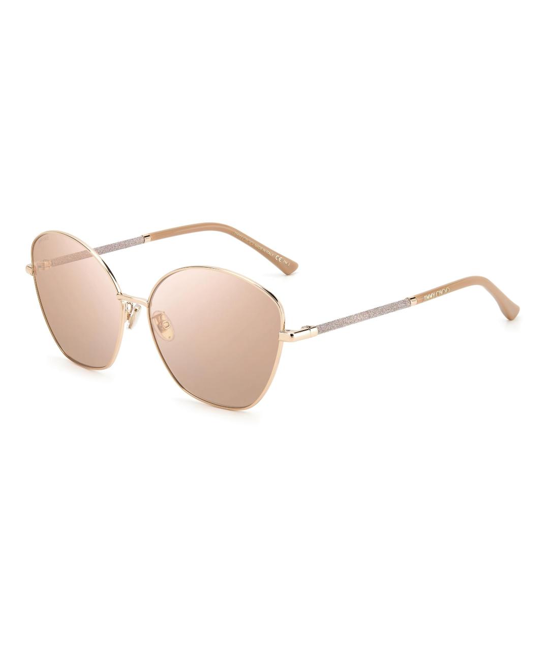 JIMMY CHOO Розовые металлические солнцезащитные очки, фото 1