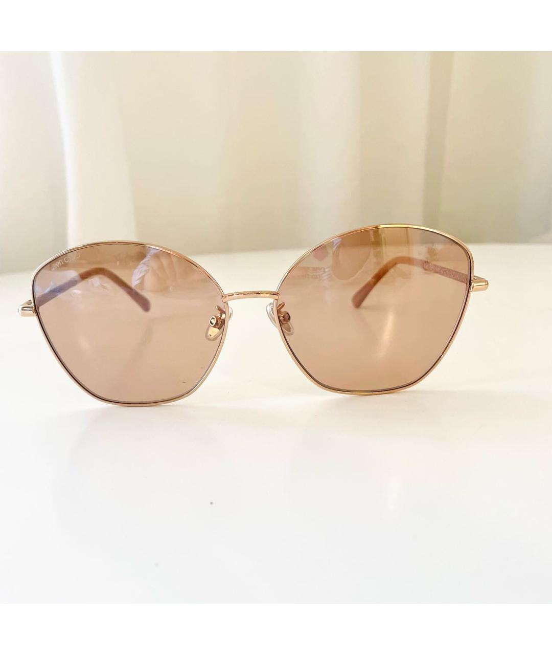JIMMY CHOO Розовые металлические солнцезащитные очки, фото 2