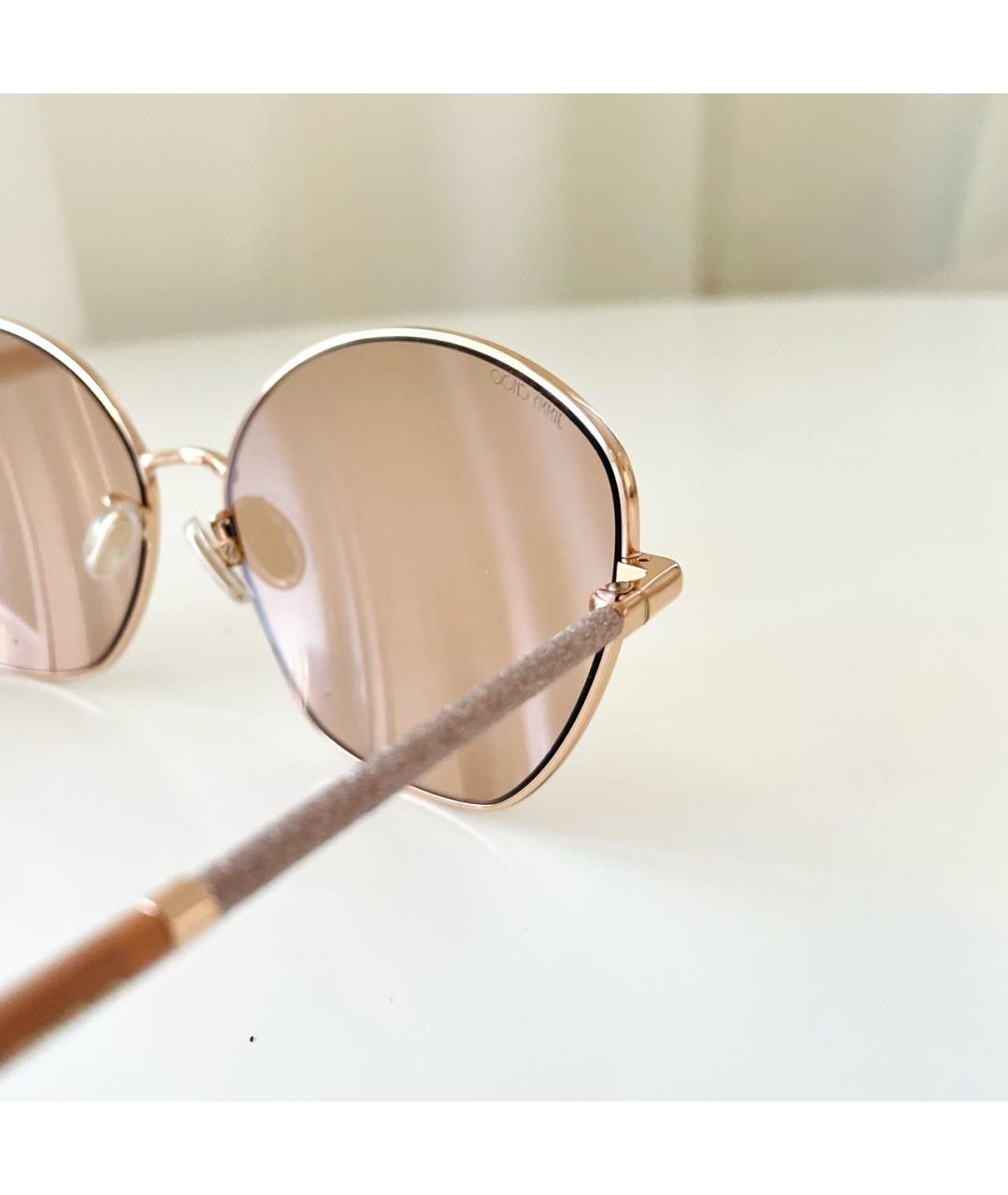 JIMMY CHOO Розовые металлические солнцезащитные очки, фото 5