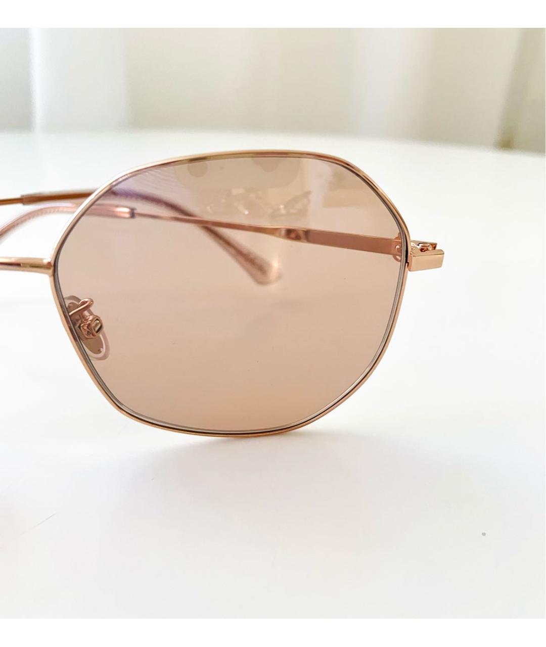 JIMMY CHOO Золотые металлические солнцезащитные очки, фото 3