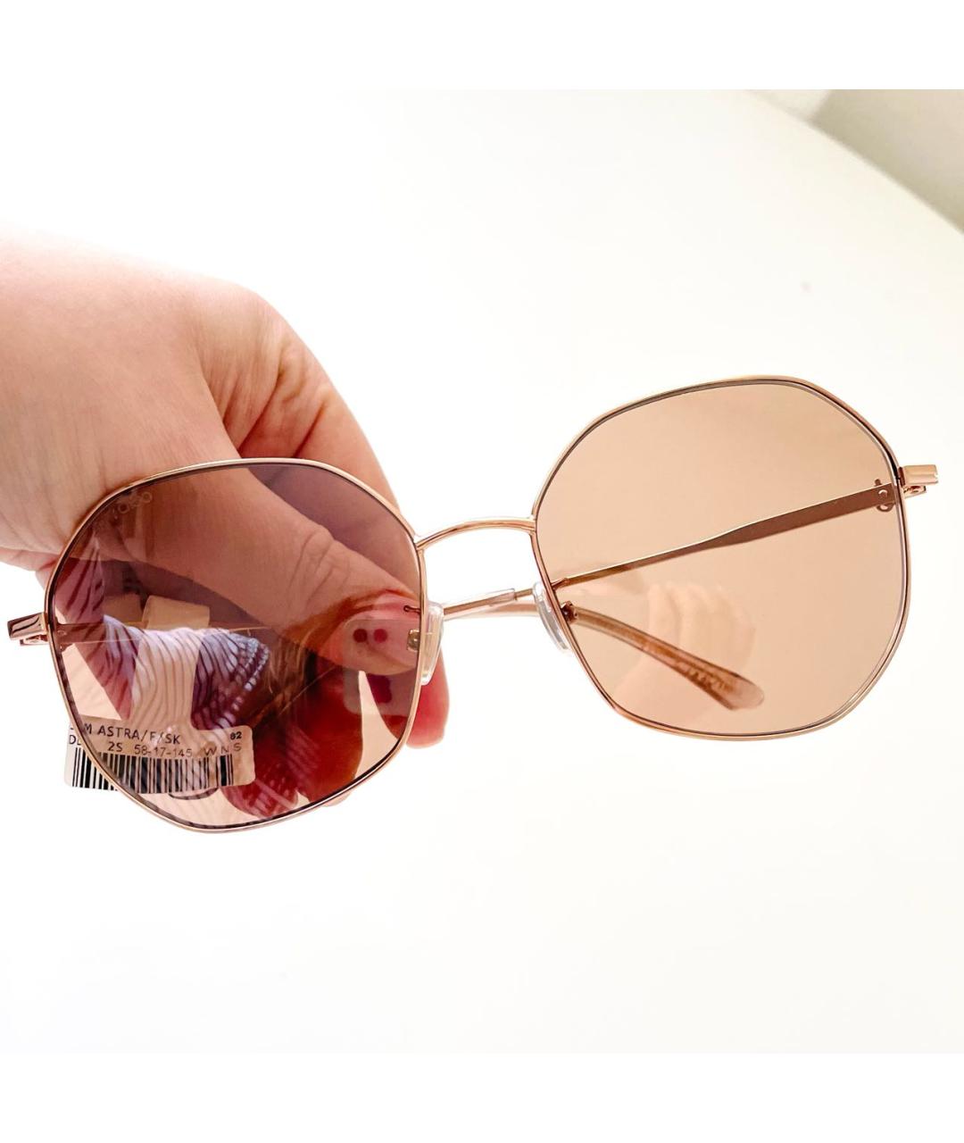 JIMMY CHOO Золотые металлические солнцезащитные очки, фото 2