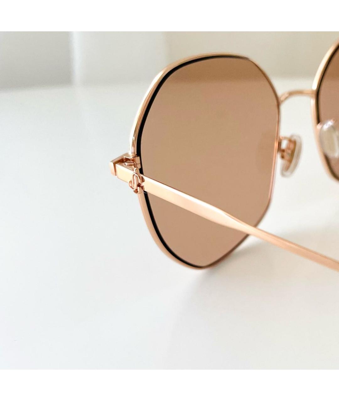 JIMMY CHOO Золотые металлические солнцезащитные очки, фото 5