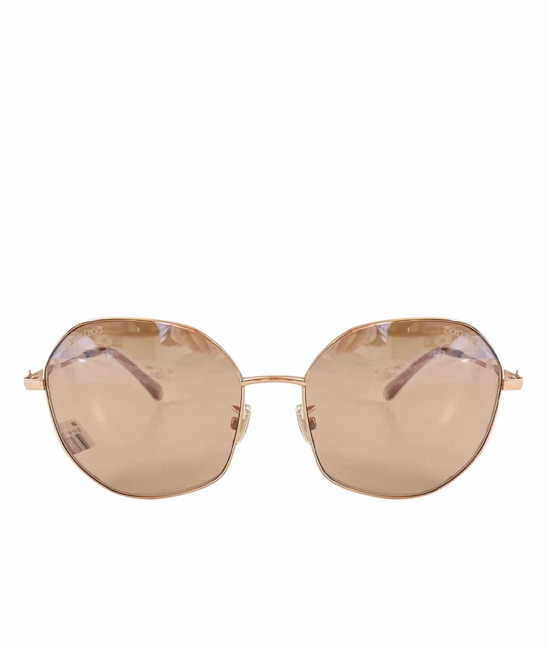 JIMMY CHOO Золотые металлические солнцезащитные очки, фото 1