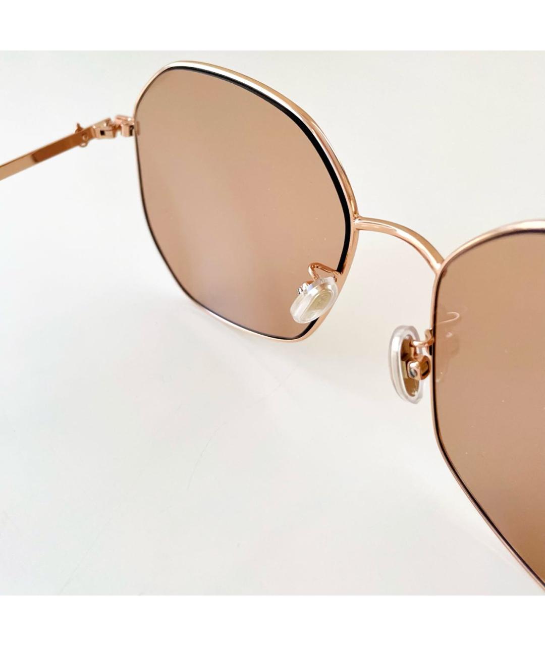 JIMMY CHOO Золотые металлические солнцезащитные очки, фото 8