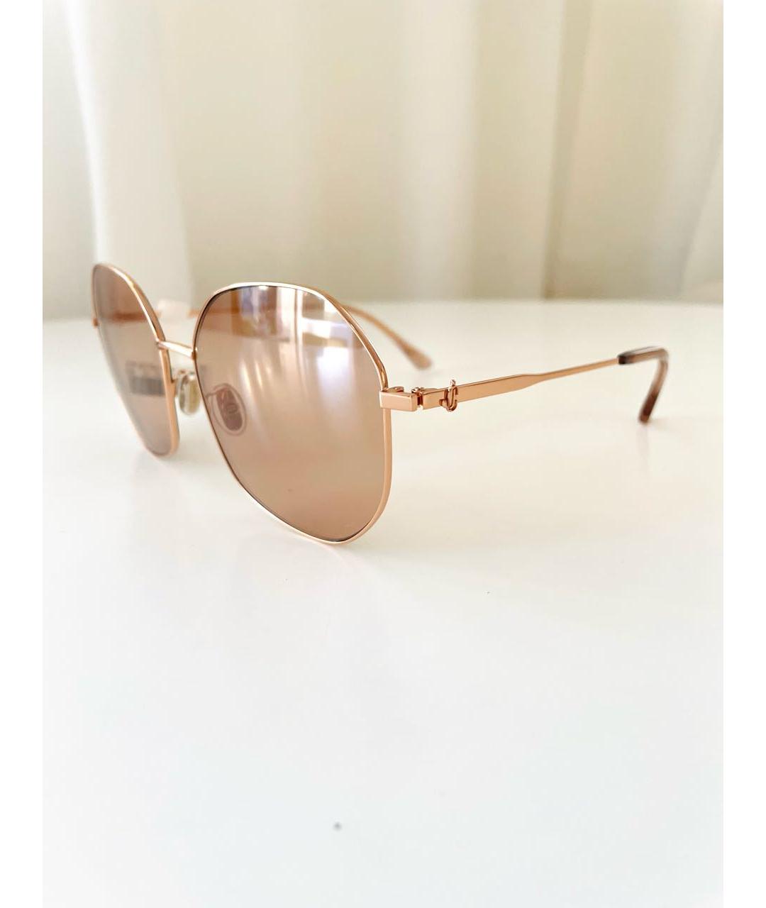 JIMMY CHOO Золотые металлические солнцезащитные очки, фото 7