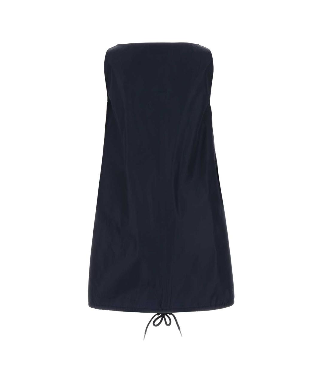 PRADA Темно-синее синтетическое платье, фото 2