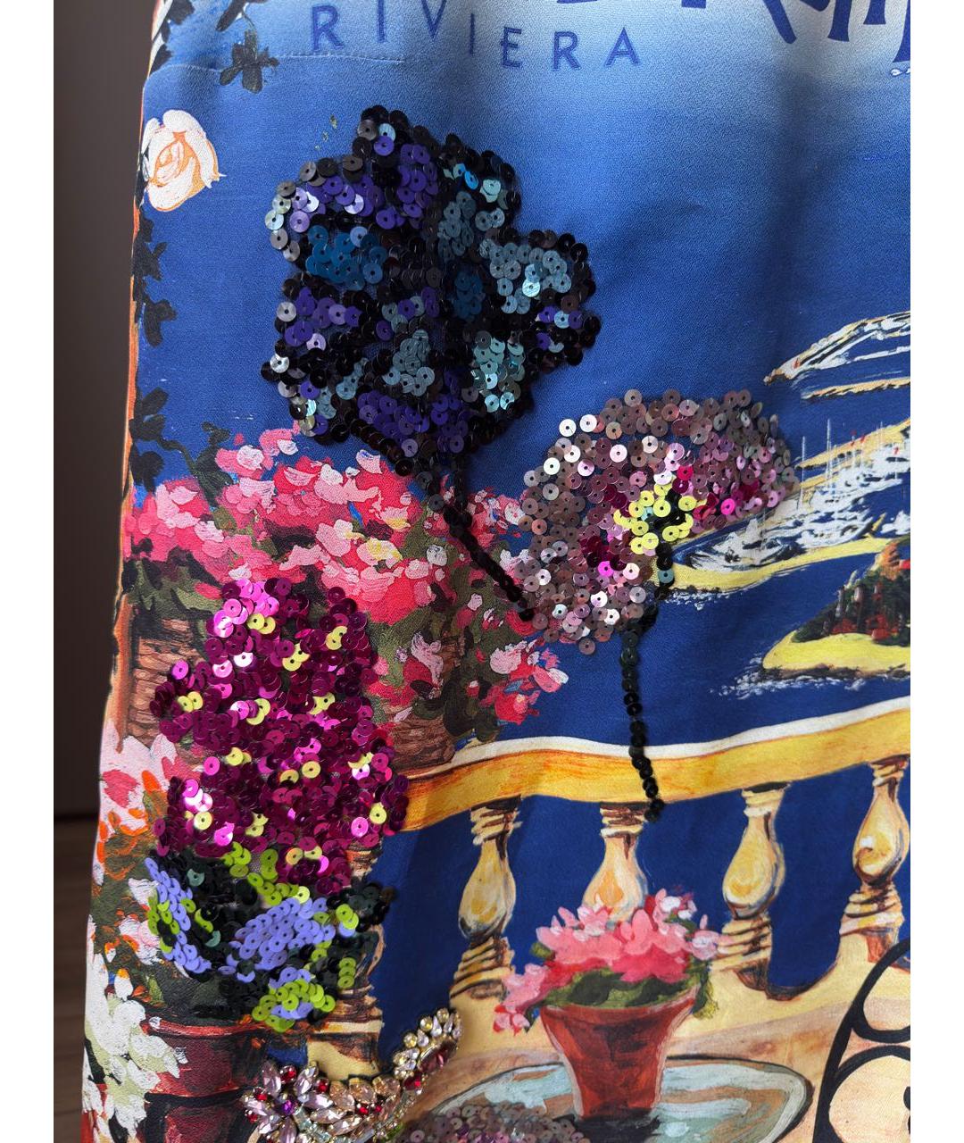 DOLCE&GABBANA Мульти шелковое коктейльное платье, фото 4