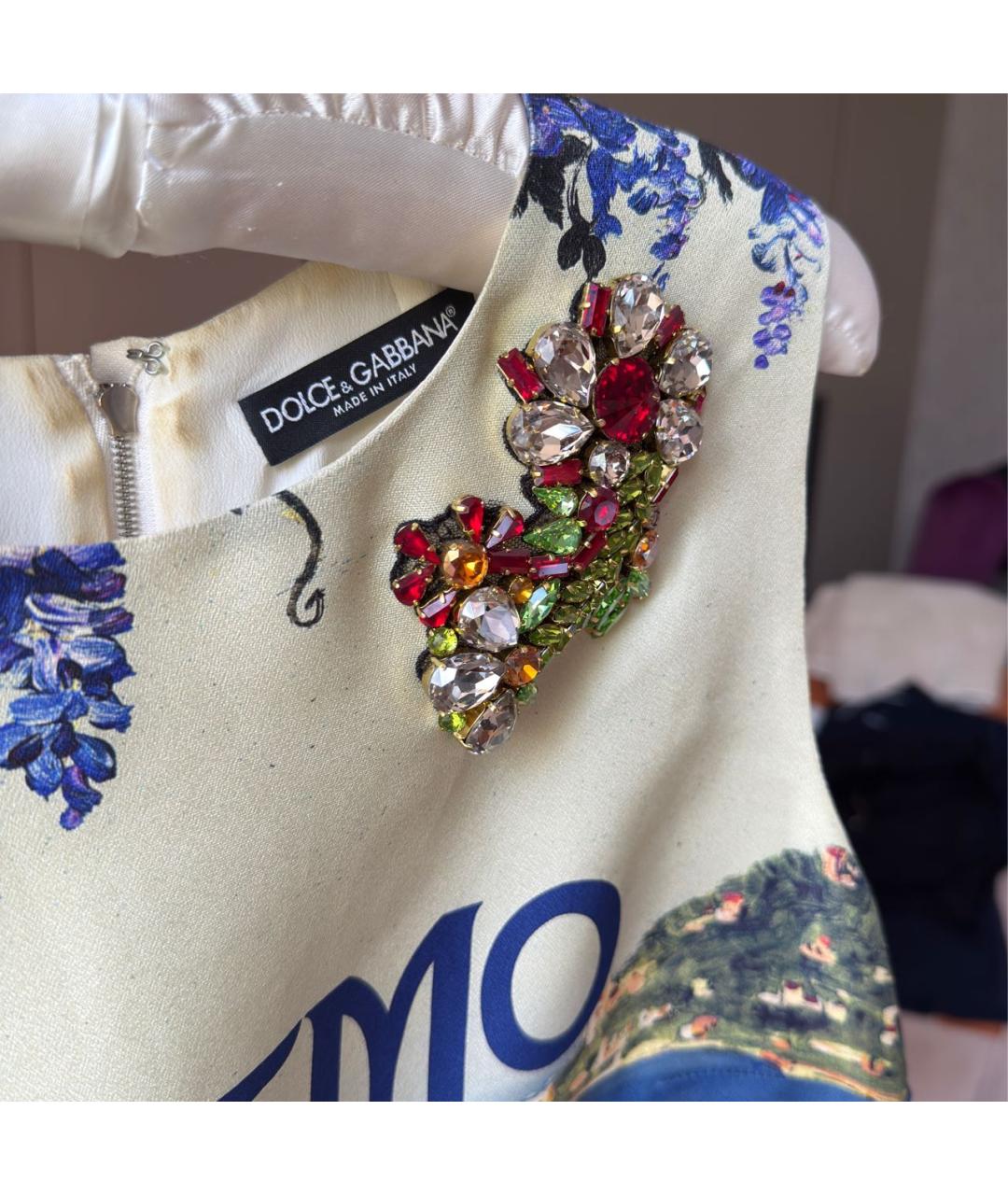 DOLCE&GABBANA Мульти шелковое коктейльное платье, фото 3