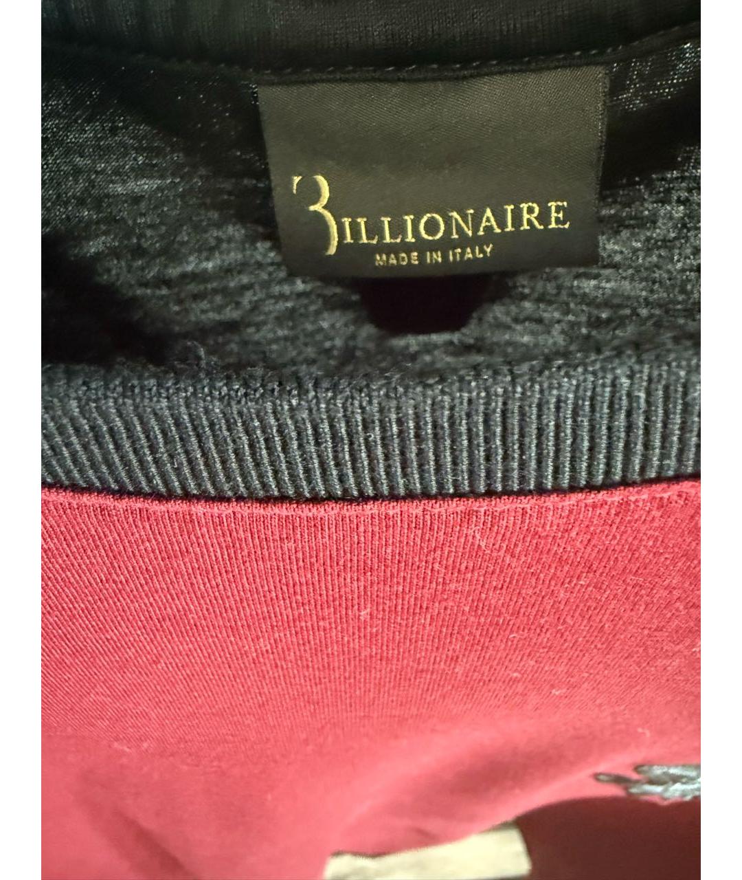 BILLIONAIRE Бордовая хлопковая футболка, фото 4