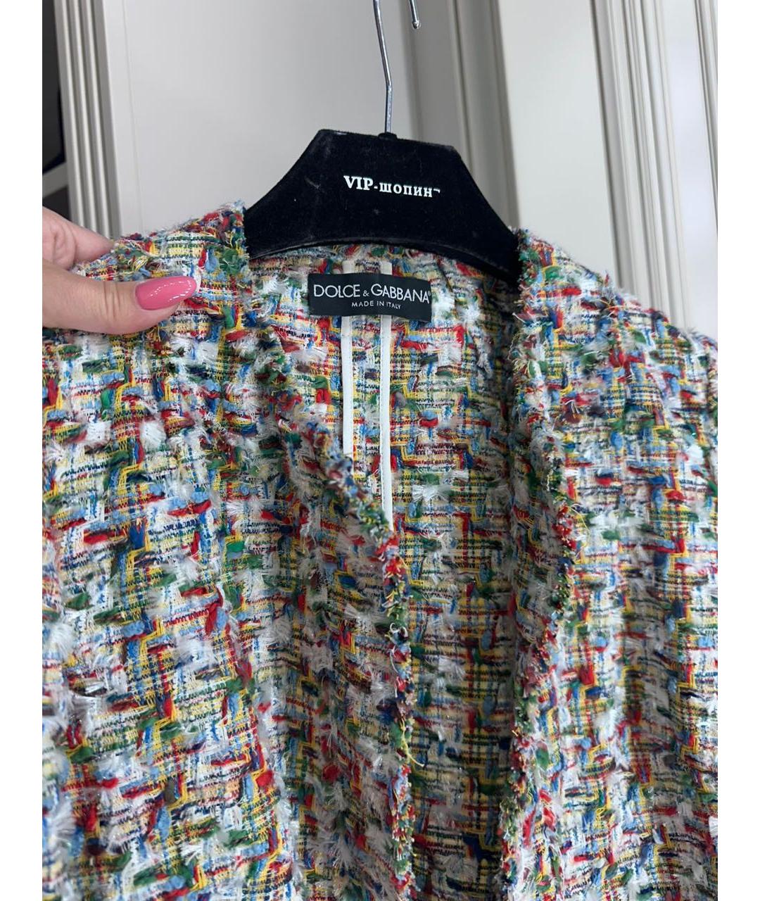 DOLCE&GABBANA Мульти хлопко-эластановый жакет/пиджак, фото 3