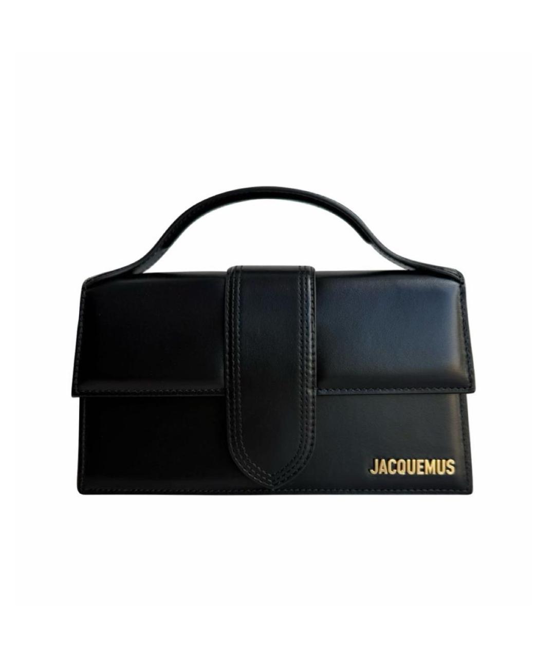 JACQUEMUS Черная кожаная сумка с короткими ручками, фото 7