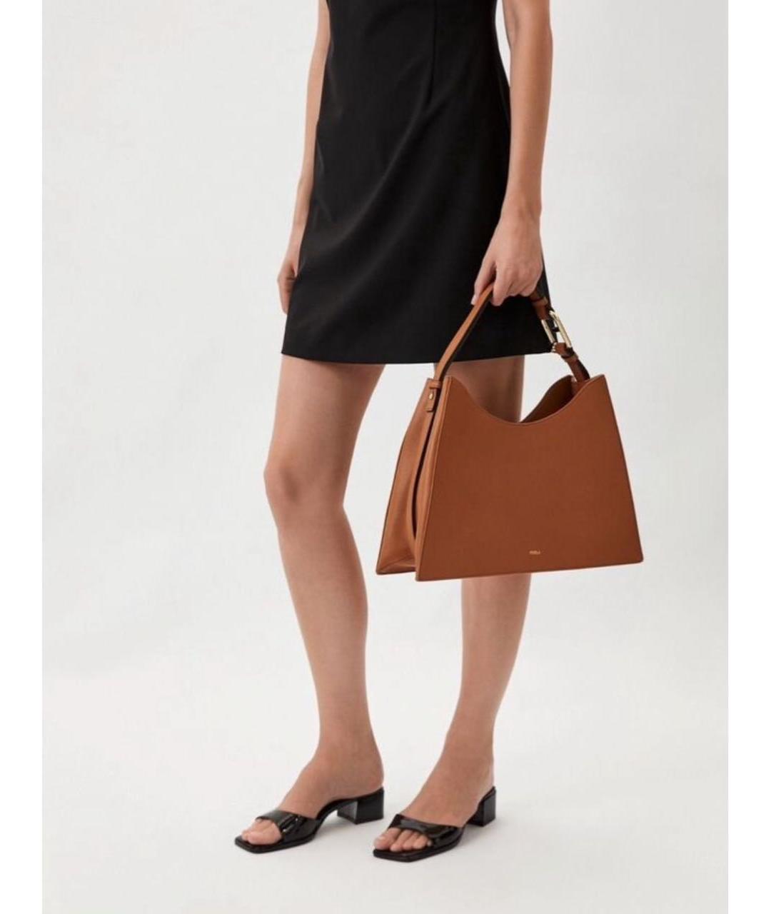 FURLA Коричневая кожаная сумка тоут, фото 3