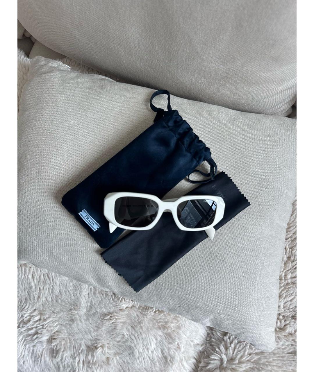 PRADA Белые пластиковые солнцезащитные очки, фото 6
