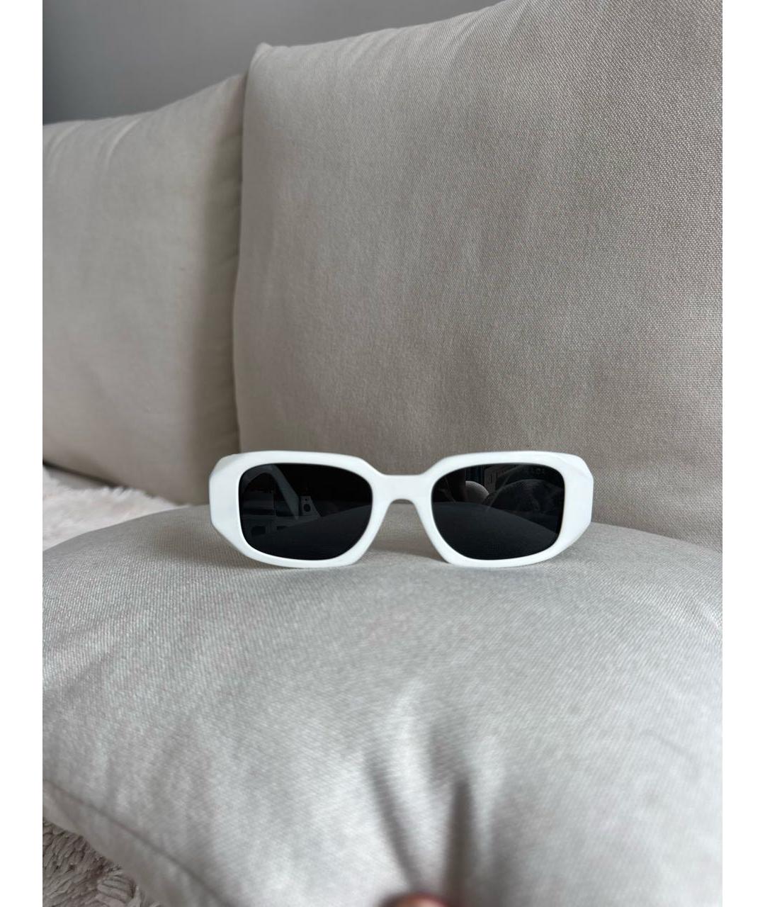PRADA Белые пластиковые солнцезащитные очки, фото 2