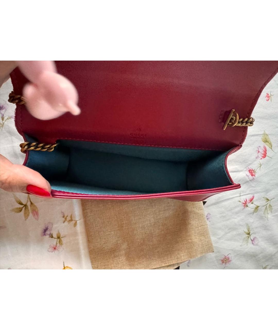 GUCCI Розовая бархатная сумка через плечо, фото 5
