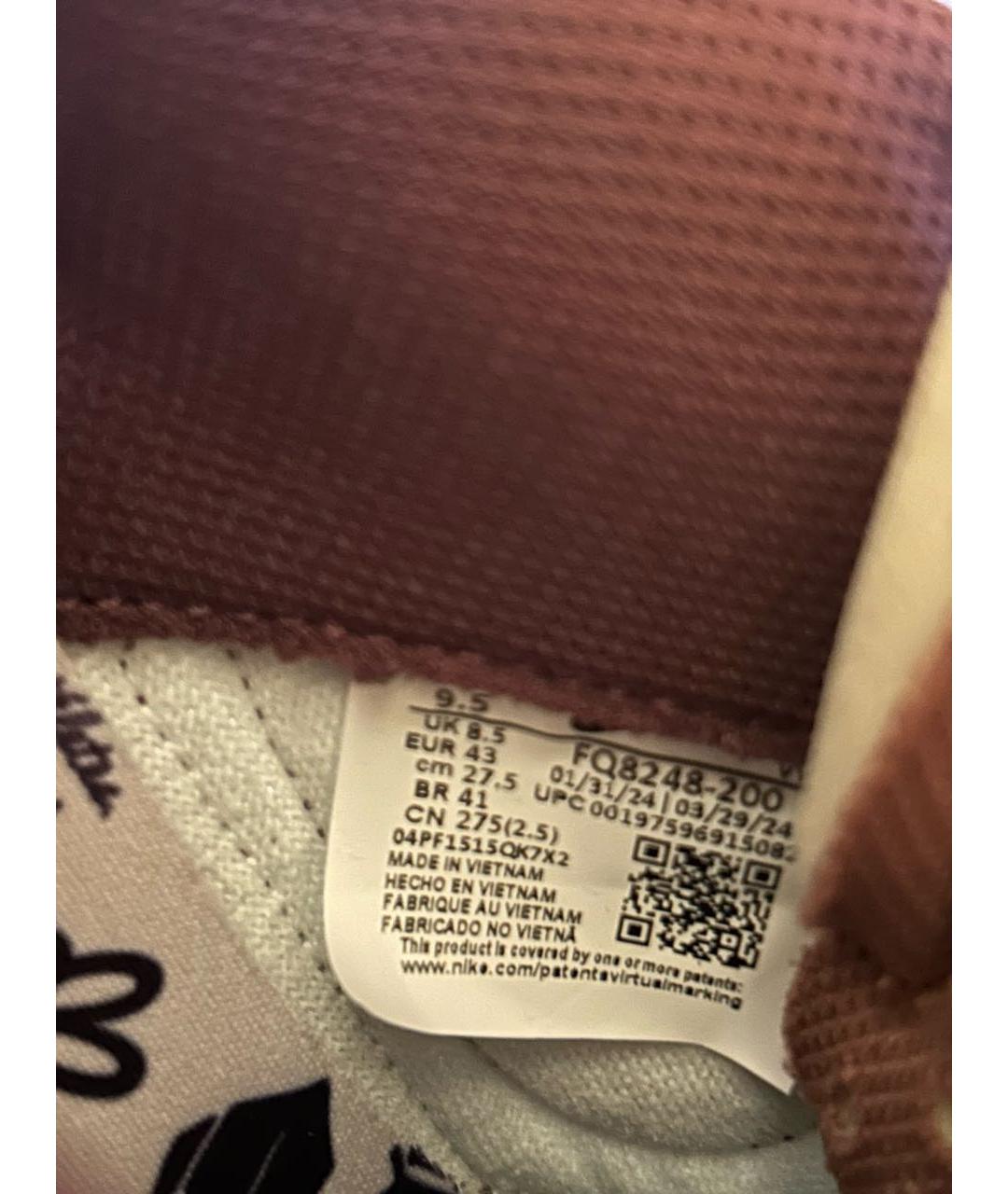 NIKE Коричневые кожаные низкие кроссовки / кеды, фото 6