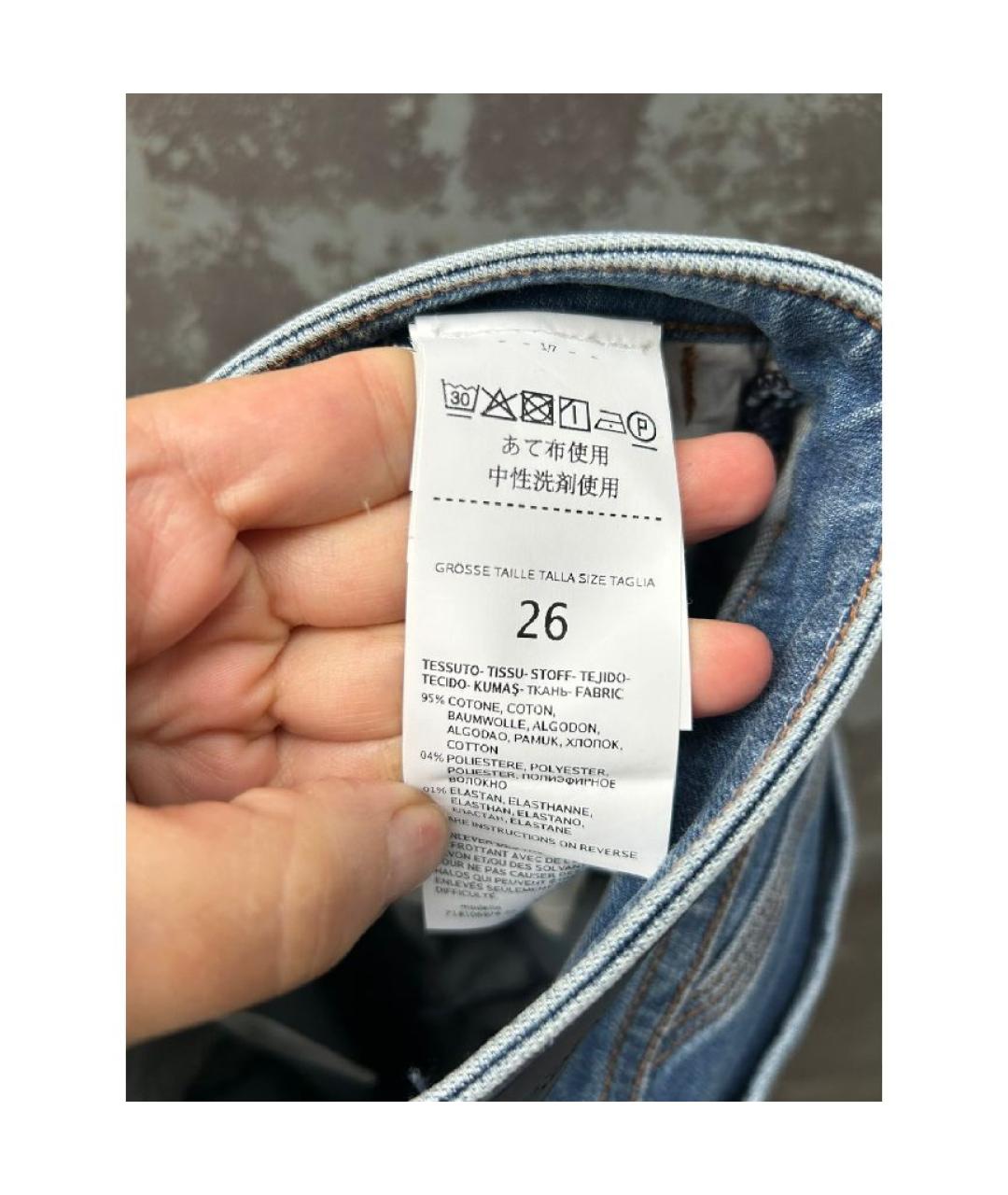 SPORT MAX CODE Синие хлопко-эластановые прямые джинсы, фото 3