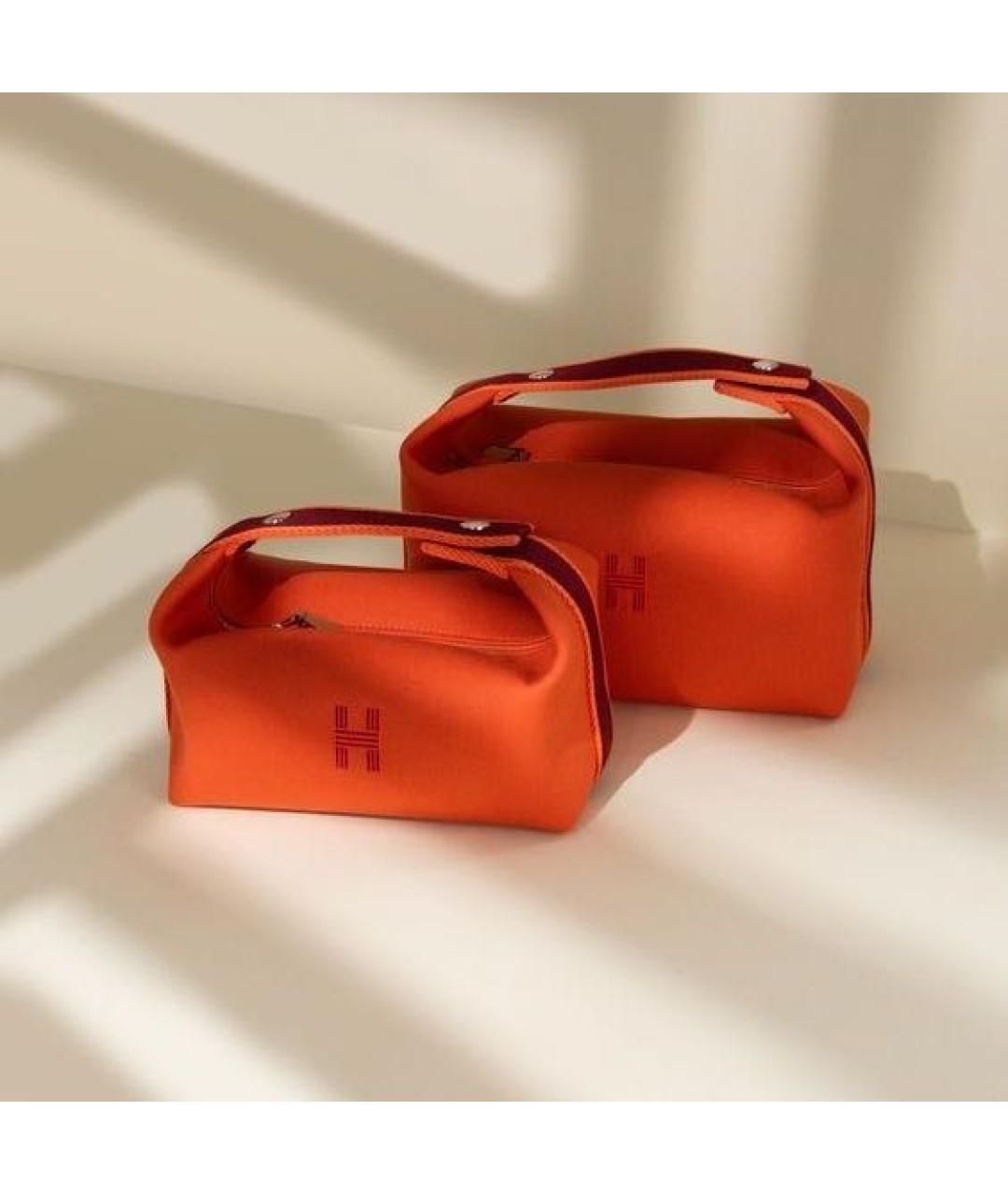 HERMES Оранжевая косметичка, фото 2
