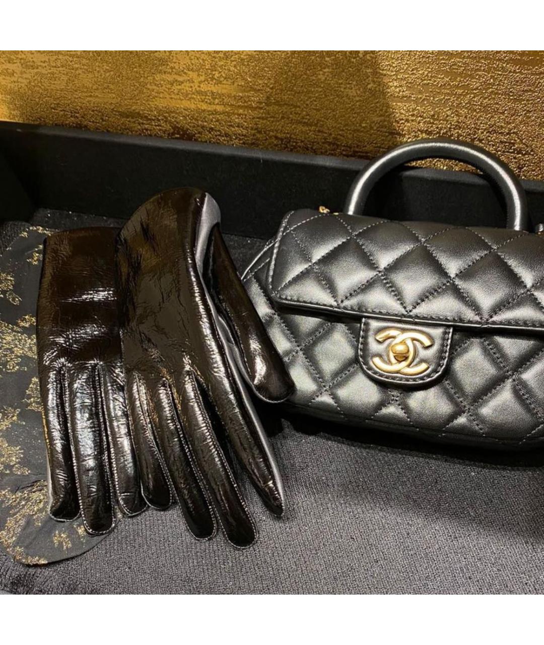 CHANEL Черные кожаные перчатки, фото 4