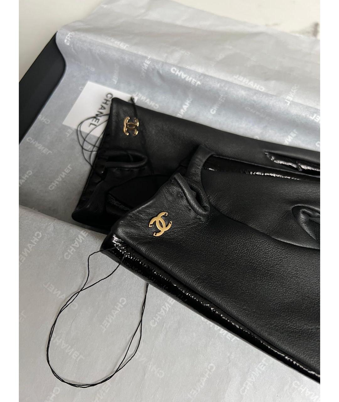 CHANEL Черные кожаные перчатки, фото 7