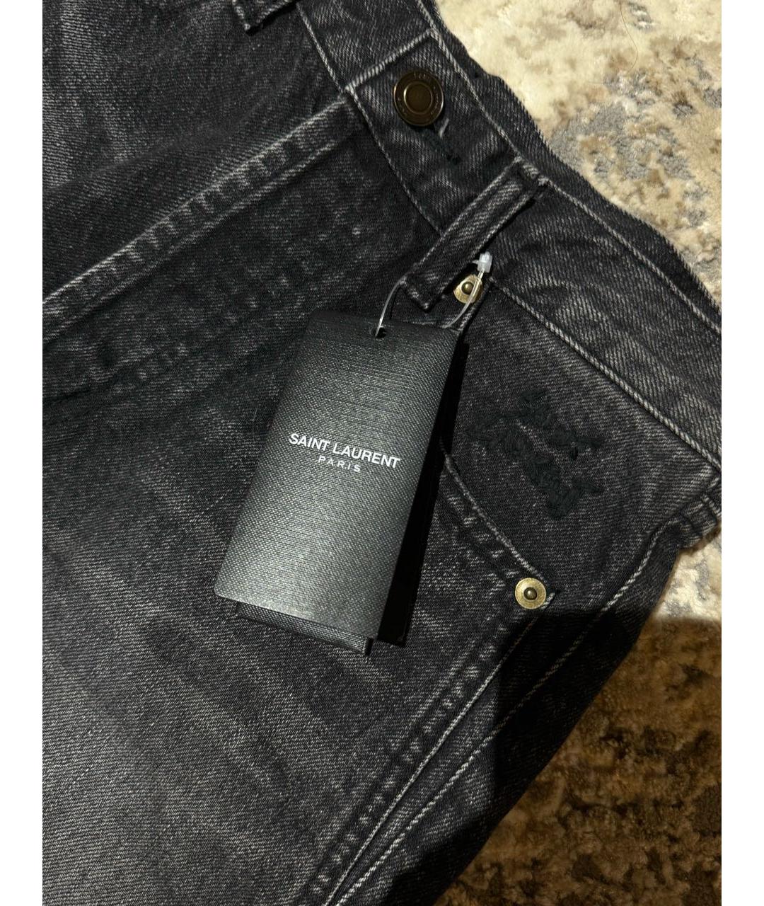 SAINT LAURENT Черные джинсы слим, фото 4