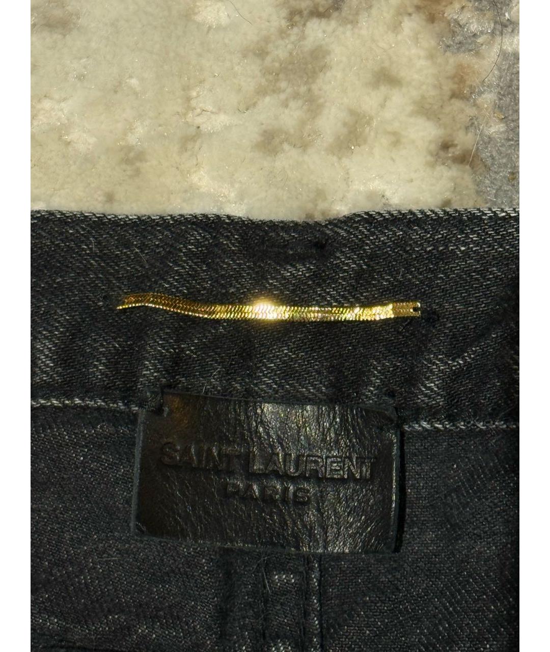 SAINT LAURENT Черные джинсы слим, фото 3