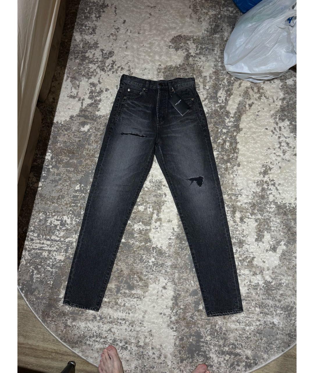 SAINT LAURENT Черные джинсы слим, фото 5