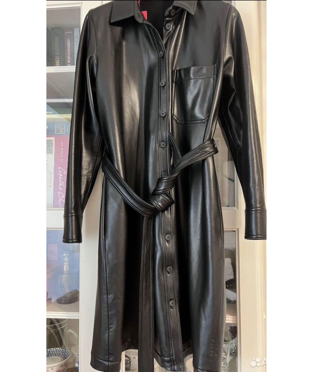 HUGO BOSS Черное кожаное платье, фото 2