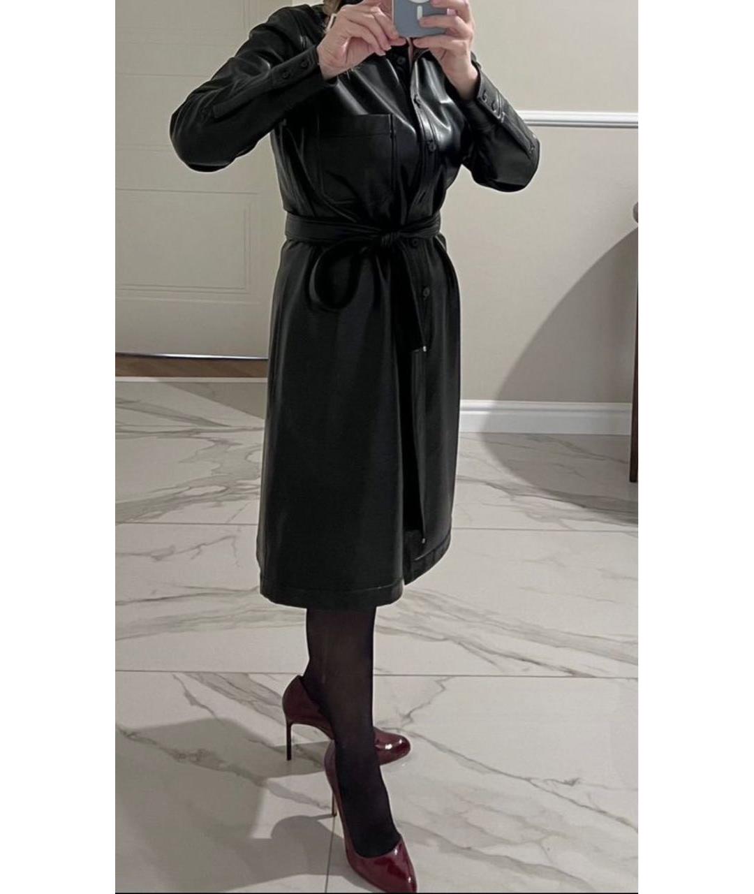 HUGO BOSS Черное кожаное платье, фото 6