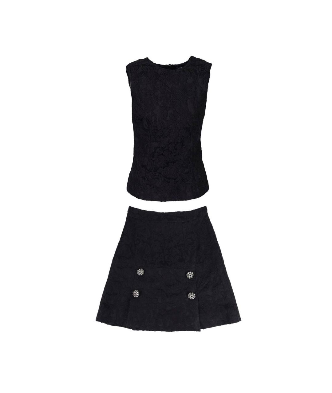 DOLCE&GABBANA Черный шерстяной костюм с юбками, фото 7