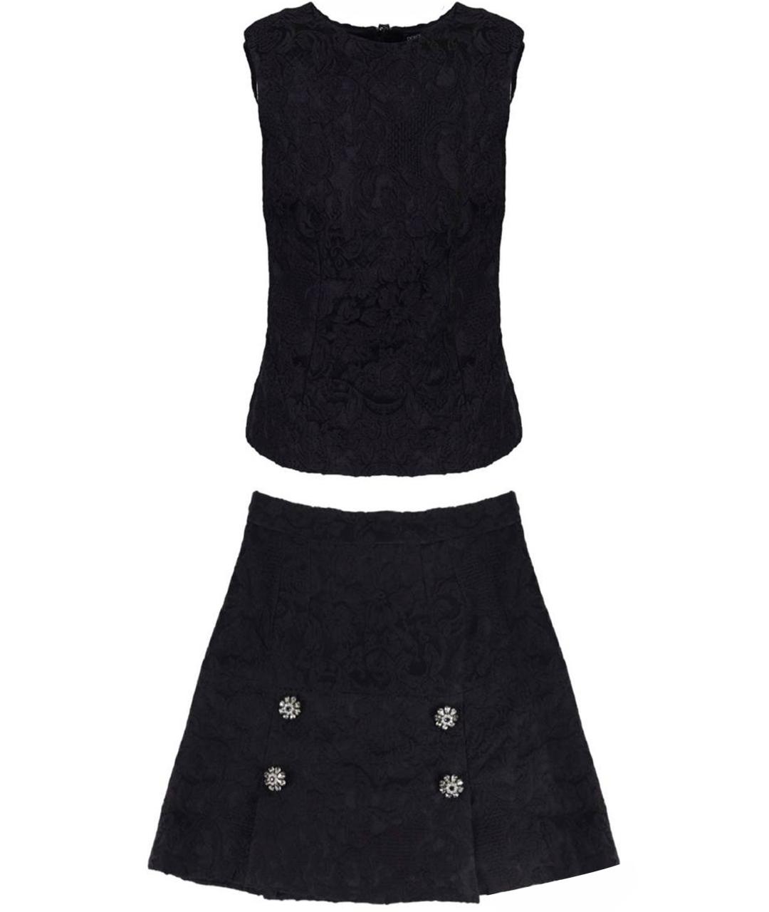 DOLCE&GABBANA Черный шерстяной костюм с юбками, фото 1