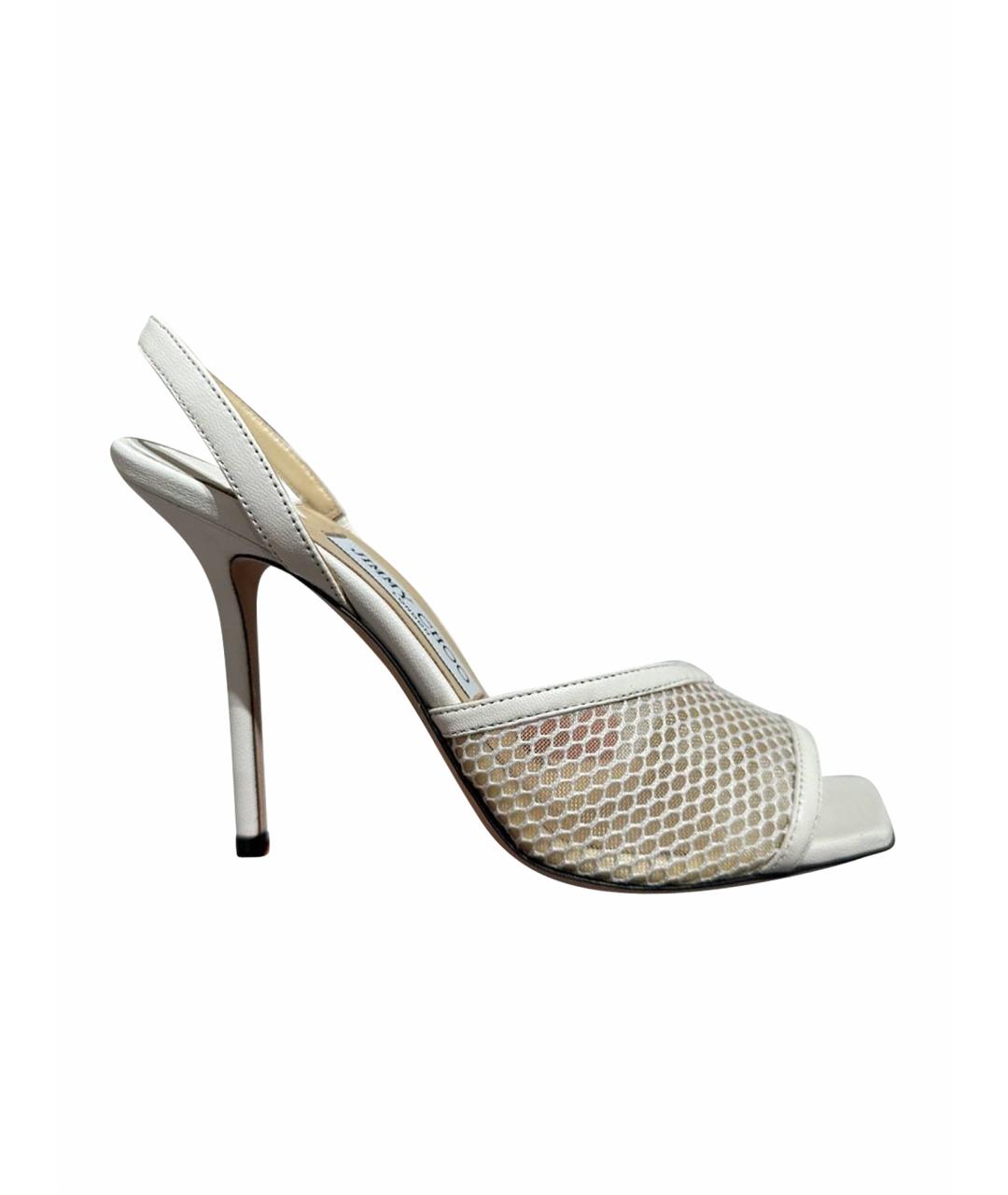 JIMMY CHOO Белые кожаные босоножки, фото 1