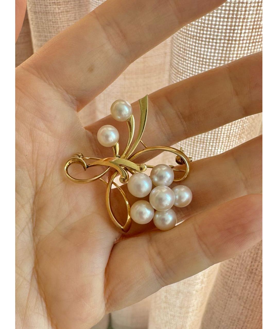 Mikimoto Золотая булавка / брошь из желтого золота, фото 2