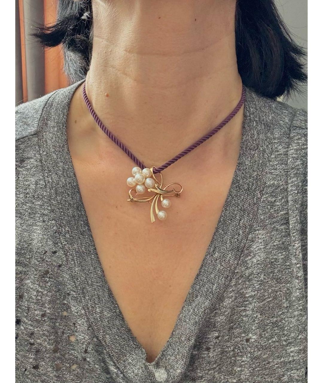 Mikimoto Золотая булавка / брошь из желтого золота, фото 5