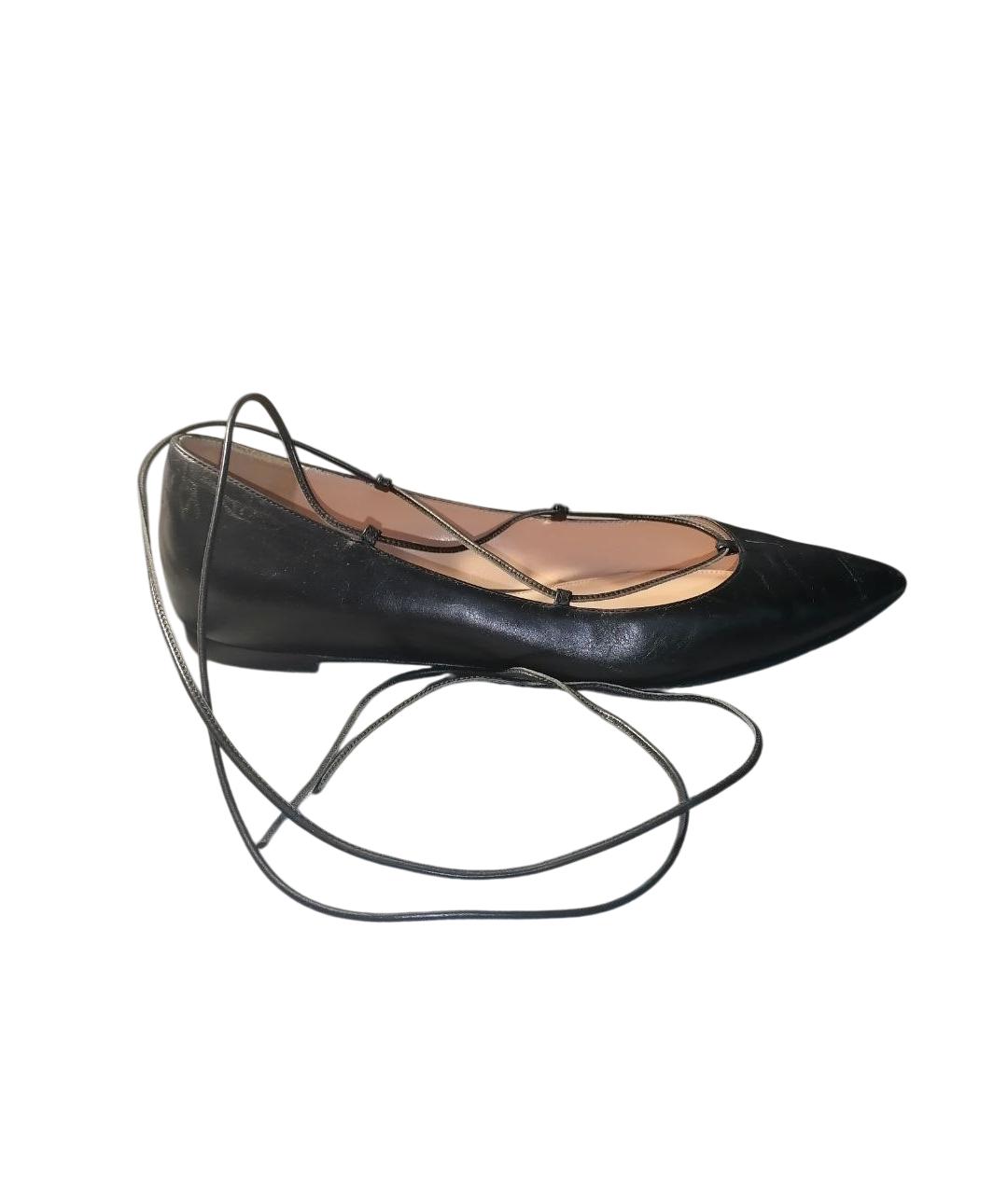 GIANVITO ROSSI Черные кожаные балетки, фото 1