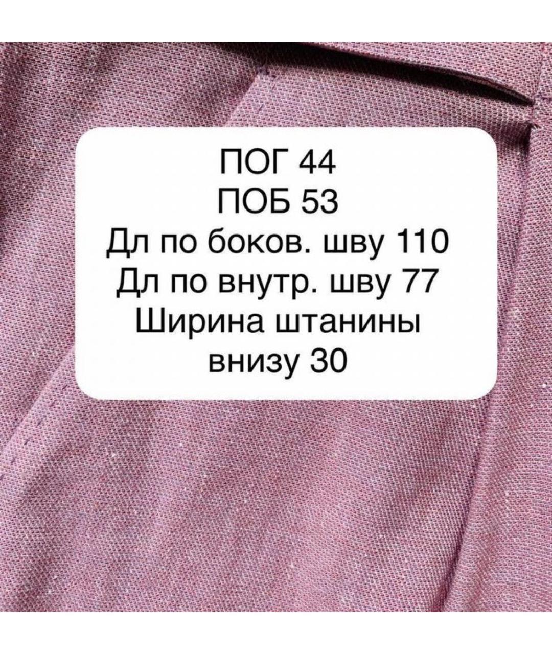 MAX MARA Розовые льняные прямые брюки, фото 6