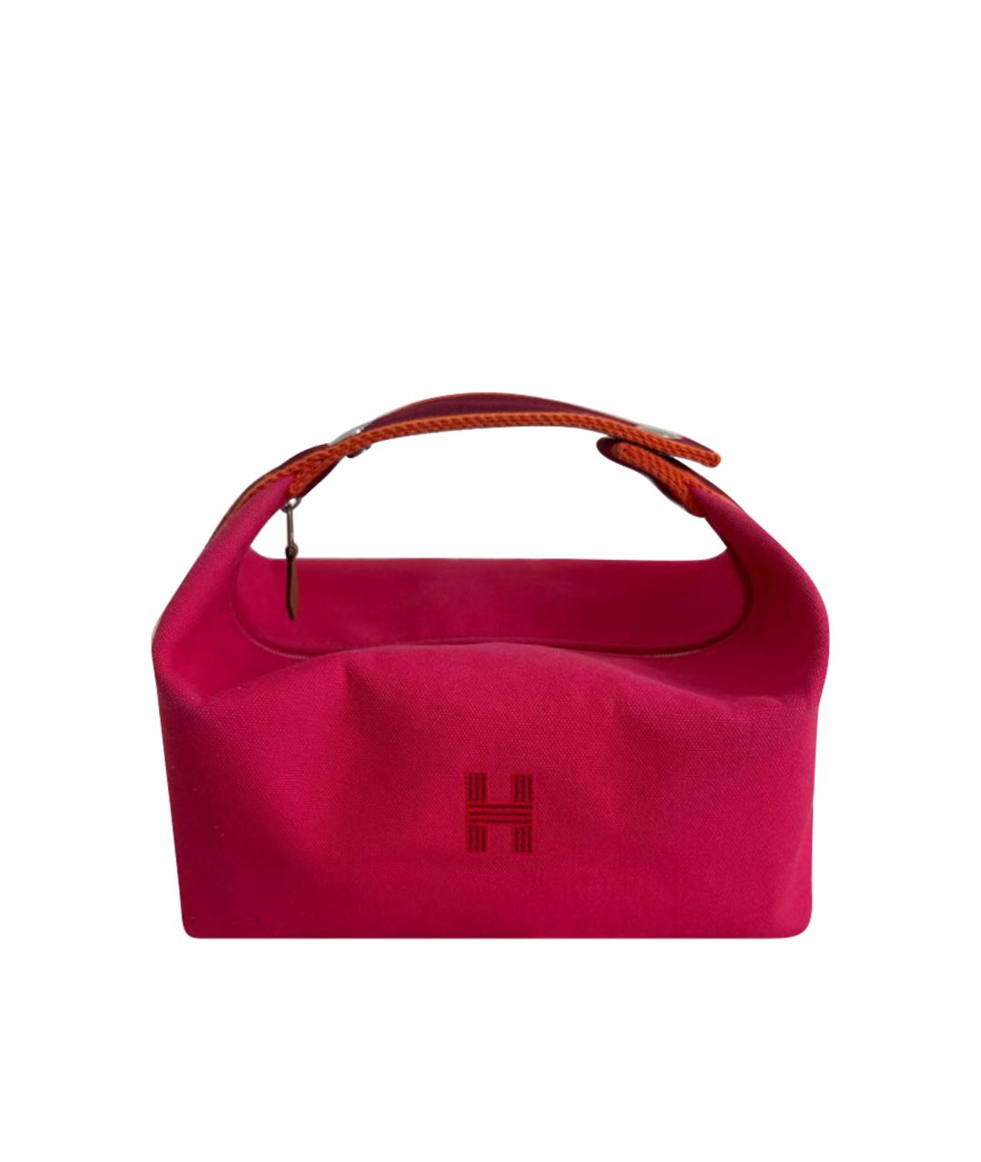HERMES Розовая тканевая косметичка, фото 1