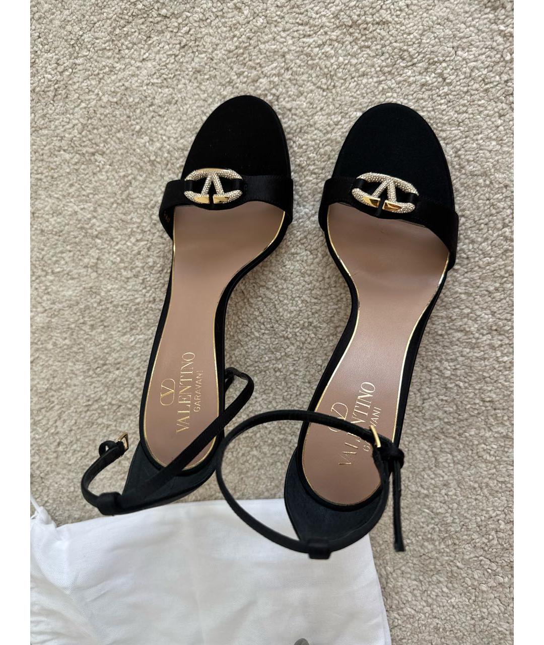 VALENTINO Черные текстильные босоножки, фото 3