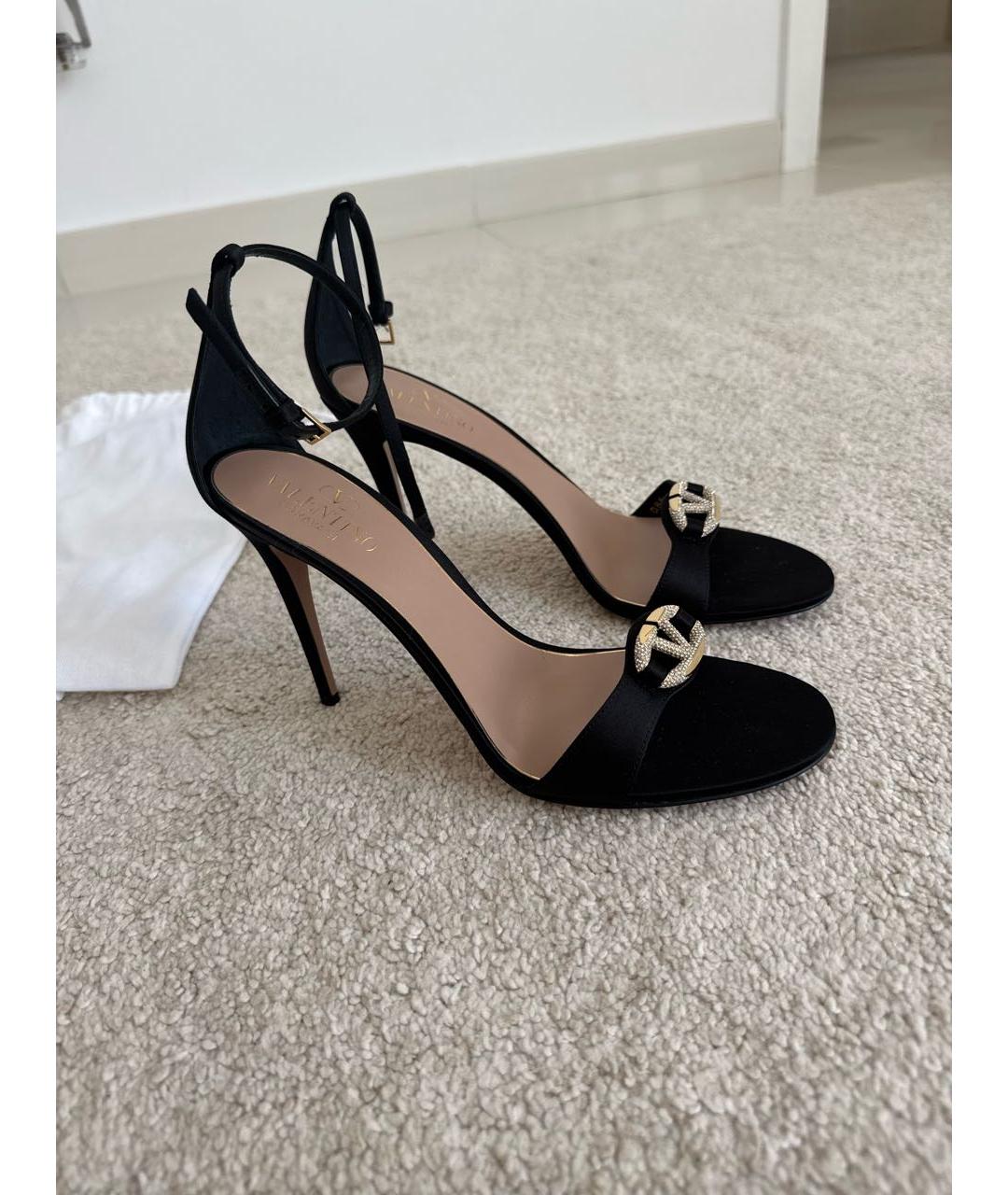 VALENTINO Черные текстильные босоножки, фото 6