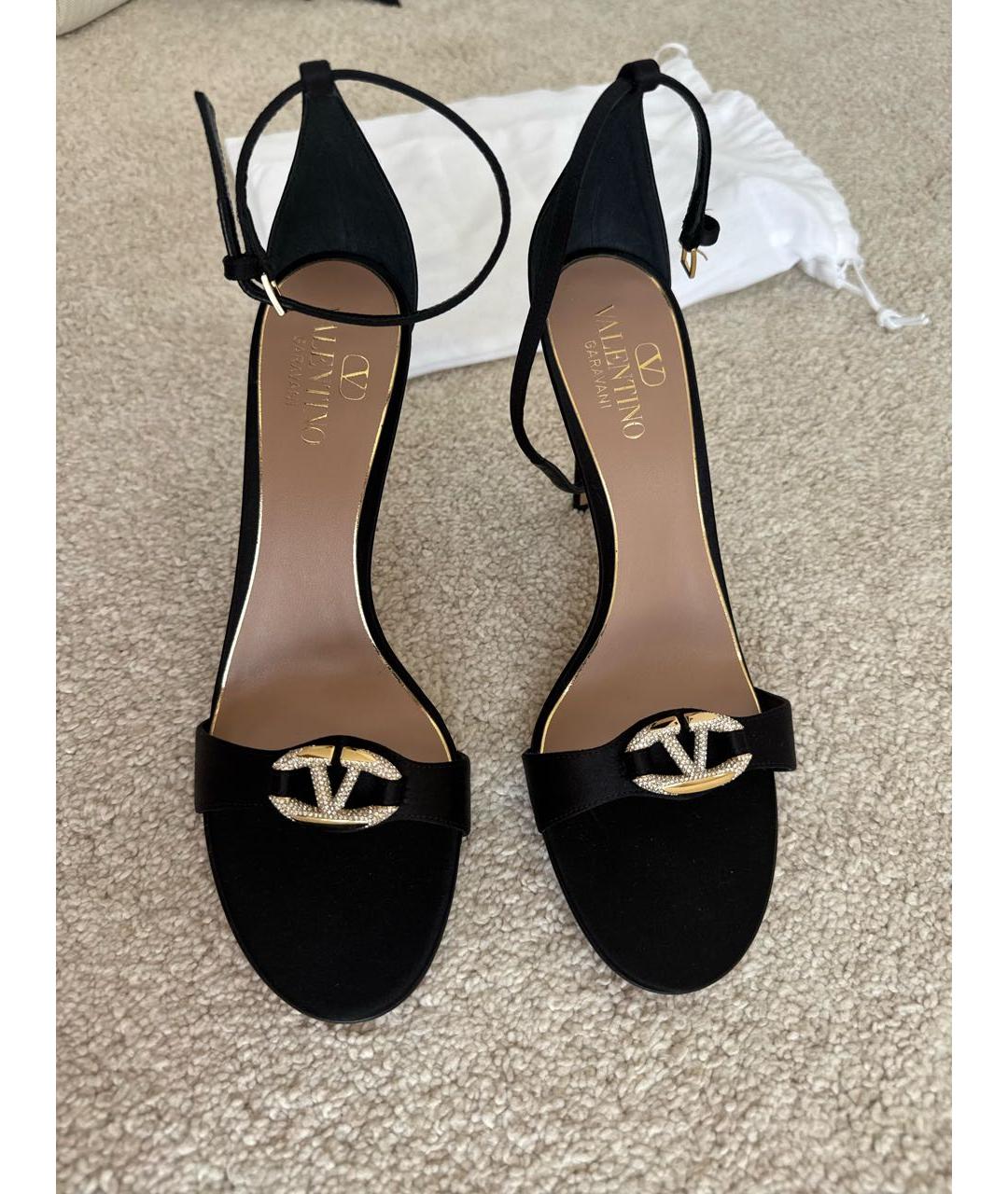 VALENTINO Черные текстильные босоножки, фото 2
