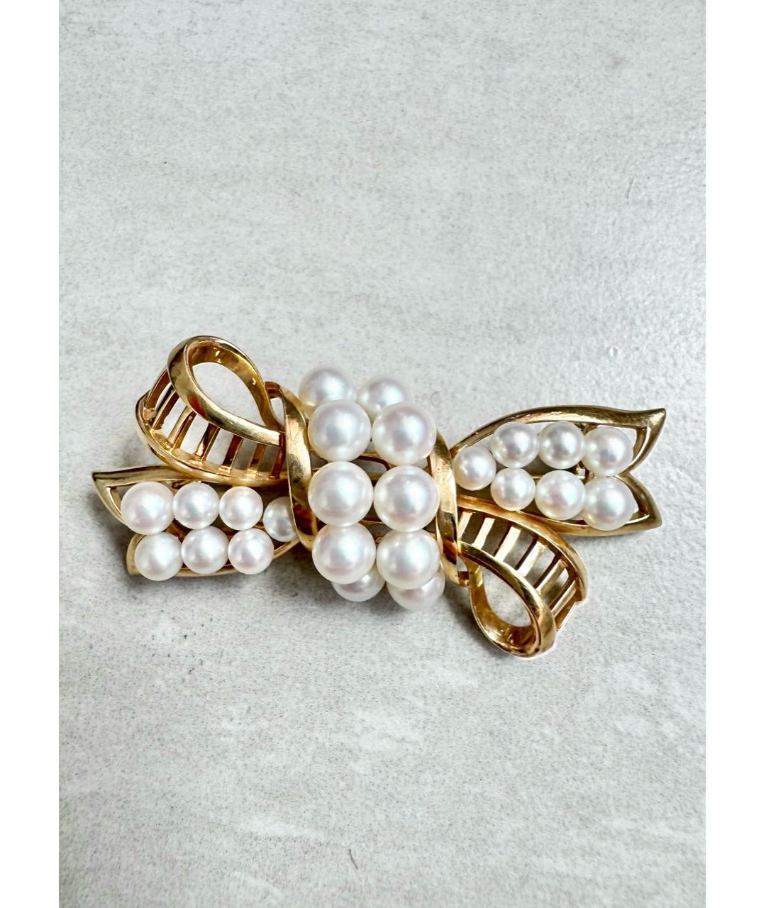 Mikimoto Золотая брошь из желтого золота, фото 7