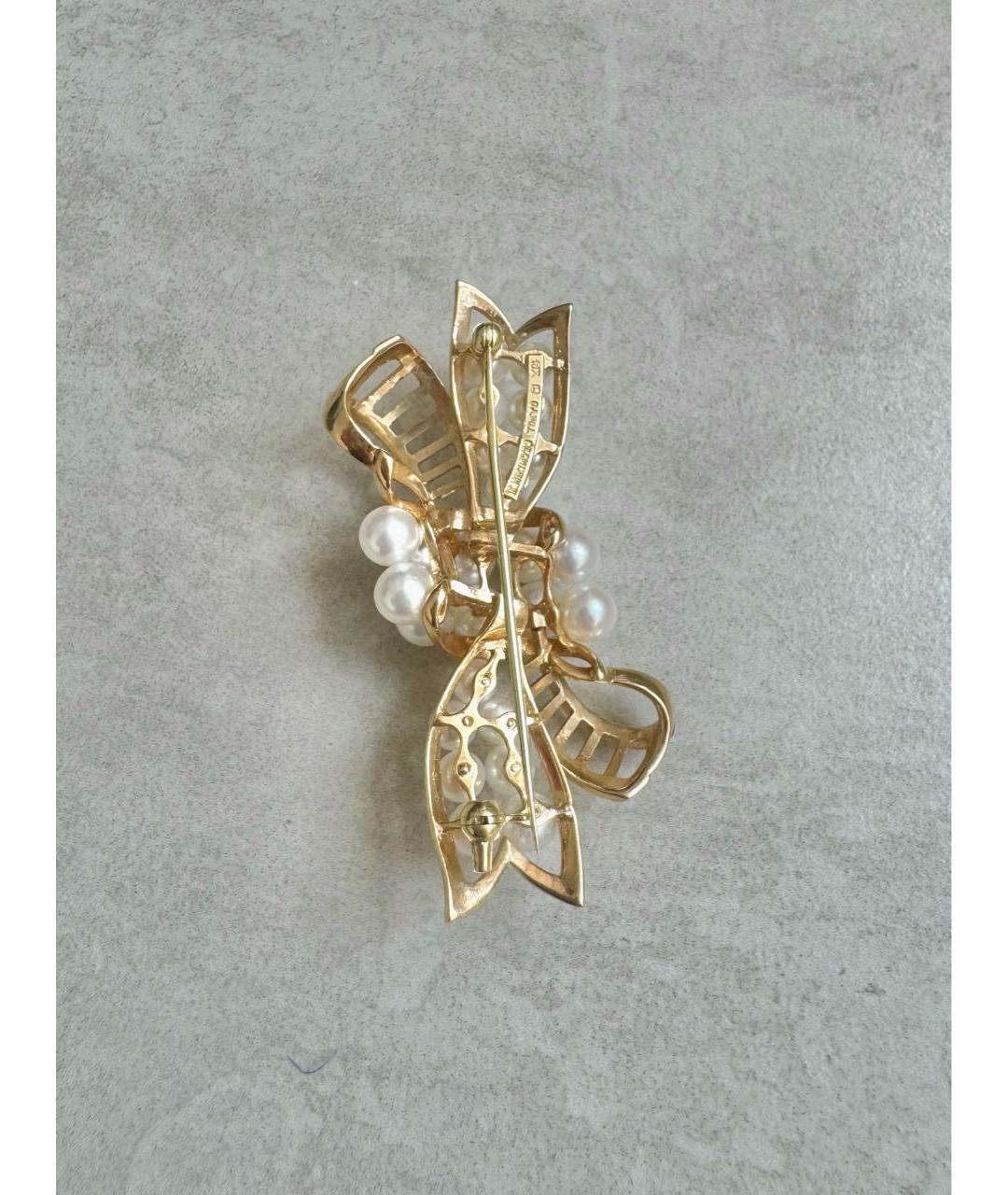 Mikimoto Золотая брошь из желтого золота, фото 5