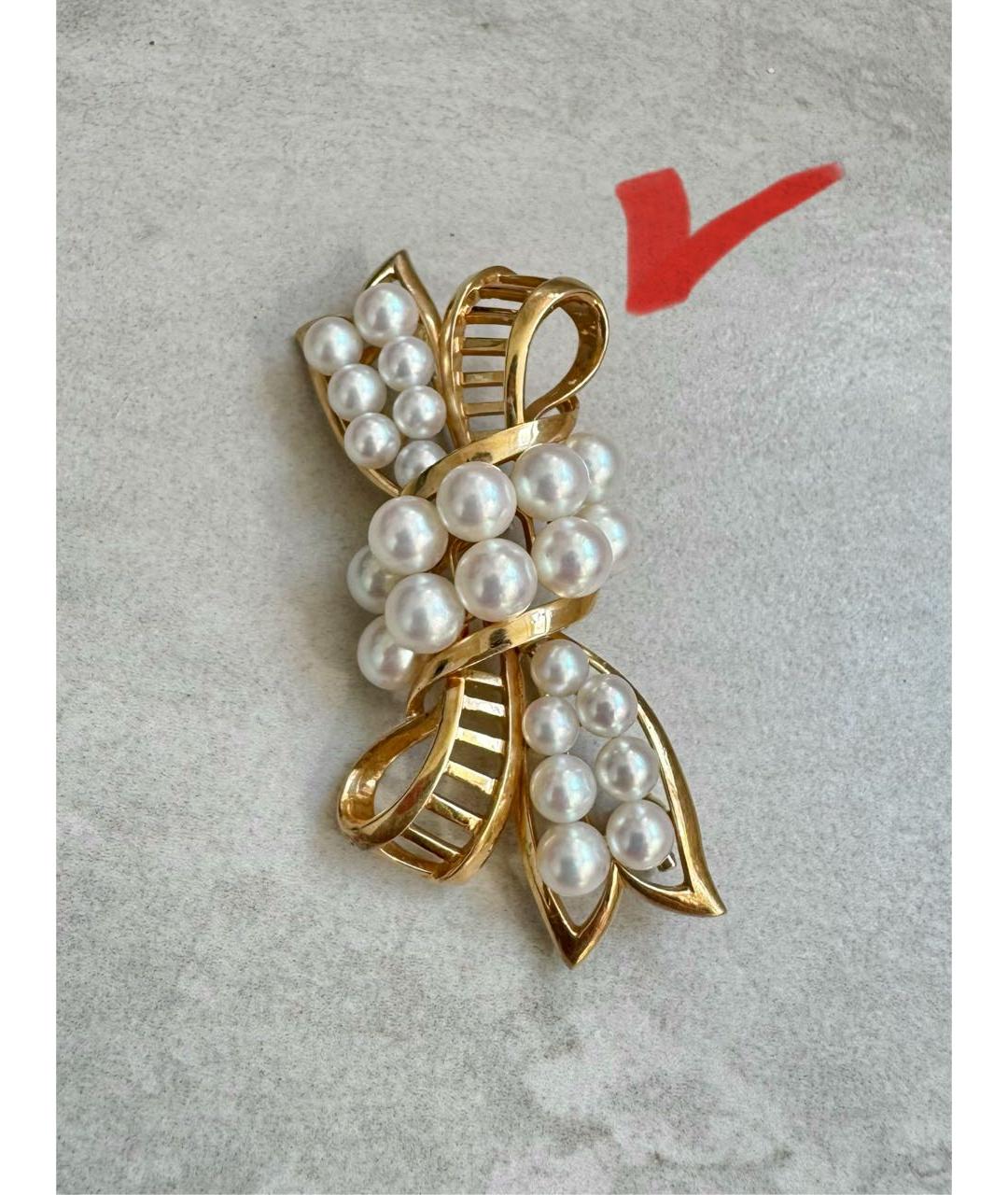 Mikimoto Золотая брошь из желтого золота, фото 3