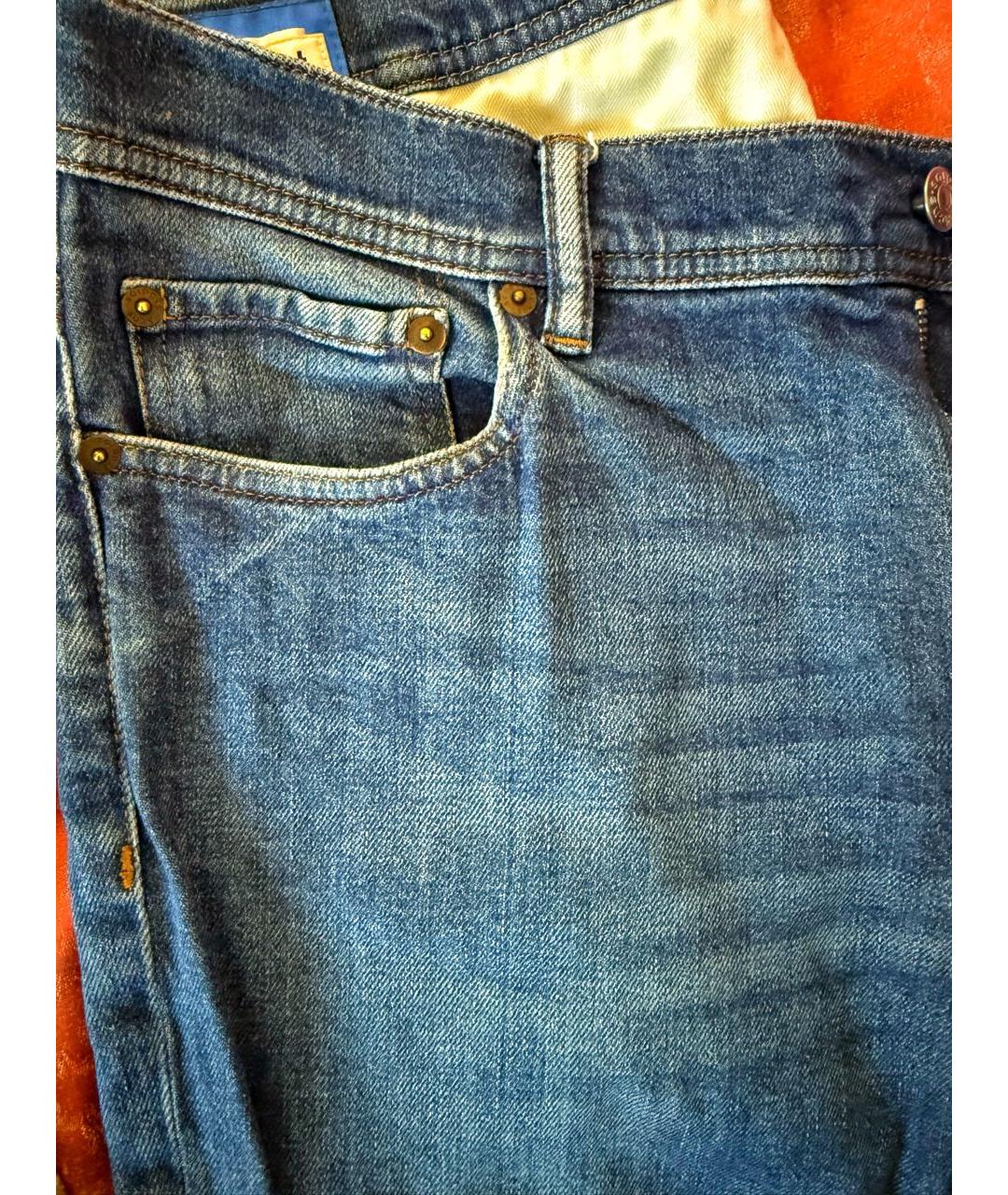ACNE STUDIOS Темно-синие хлопковые джинсы скинни, фото 4