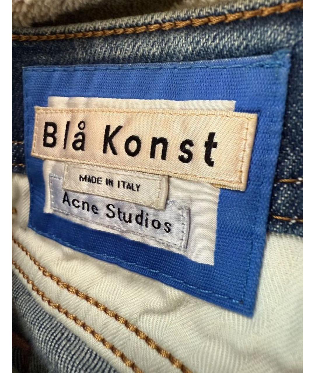 ACNE STUDIOS Темно-синие хлопковые джинсы скинни, фото 5