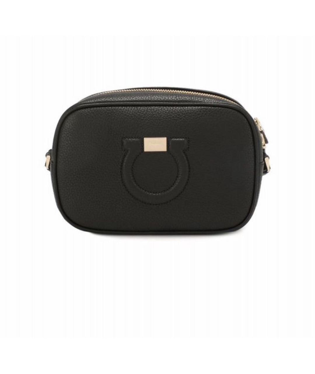 FERRAGAMO Черная кожаная сумка через плечо, фото 4