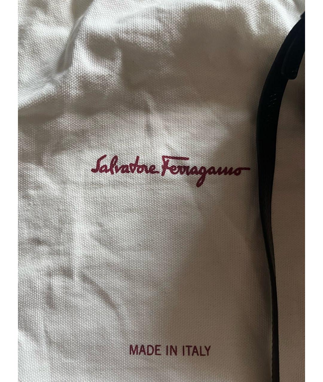 FERRAGAMO Черная кожаная сумка через плечо, фото 2
