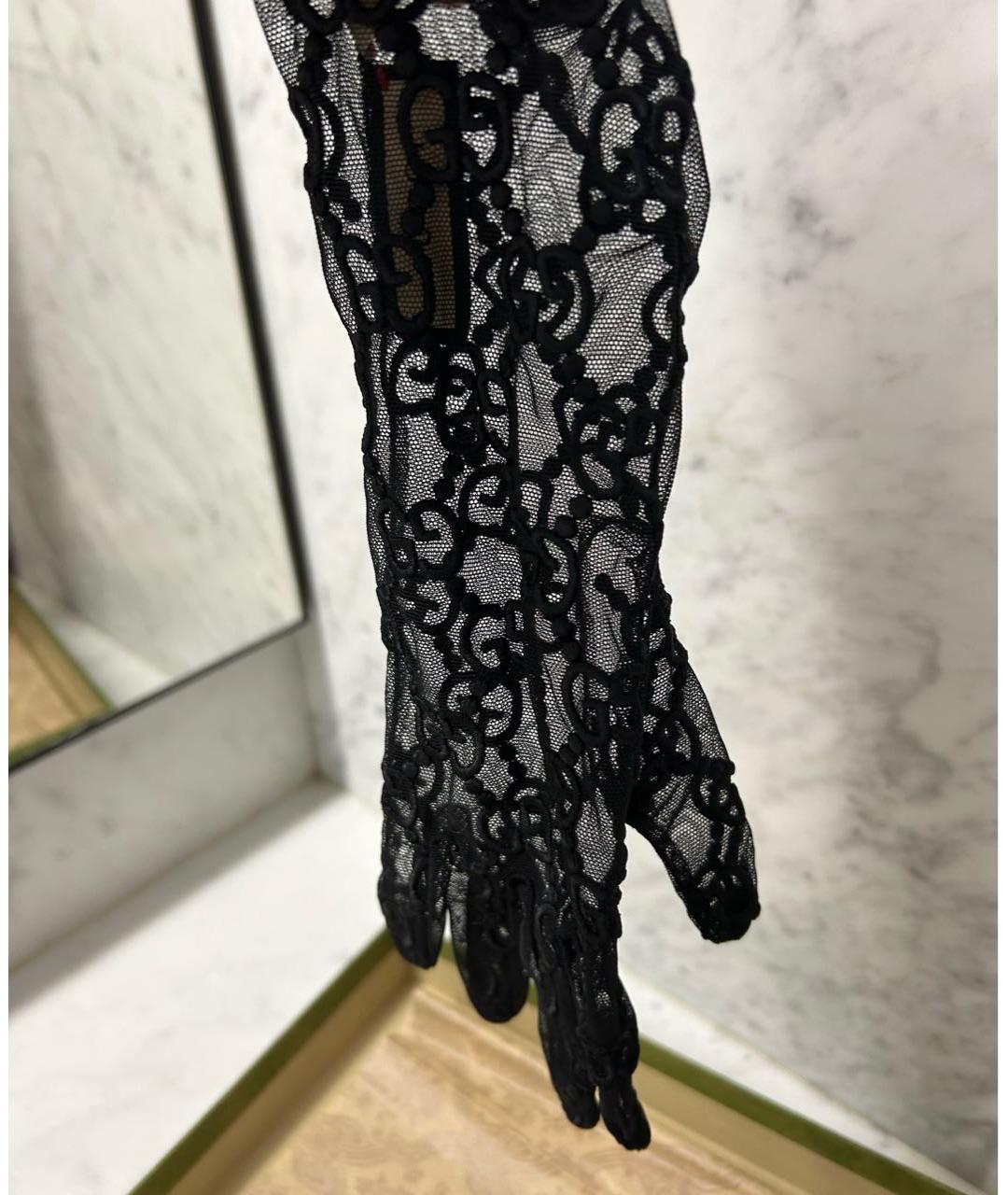 GUCCI Черные перчатки, фото 2
